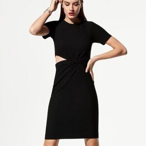 ARITZIA Babaton NAVY BLUE Alexey Cocktail Wedding Dress Cutout Cut-Out Detail 0